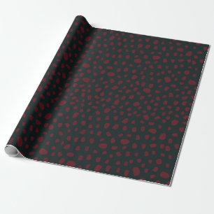Bio Krimsondots auf dunkelgrün Geschenkpapier