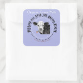 Bio Kuhmilchetikett Quadratischer Aufkleber (Tasche)