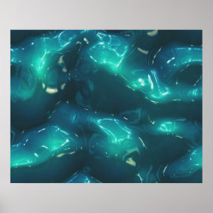 Bio kunstgeschmolzene Plastik Soft Waves Deep Blue Poster