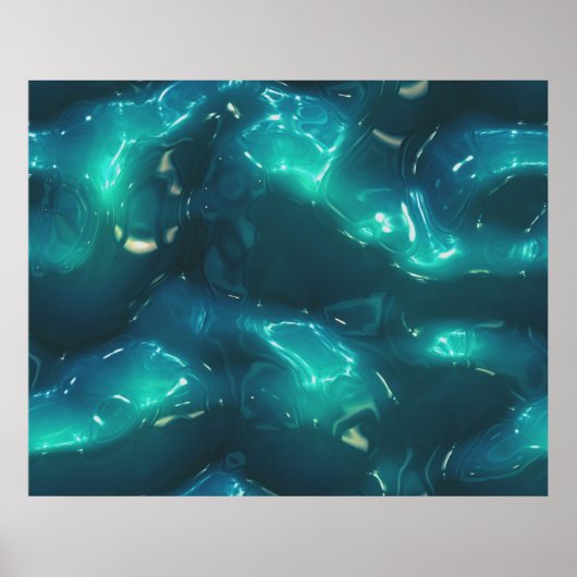 Bio kunstgeschmolzene Plastik Soft Waves Deep Blue Poster (Vorne)
