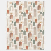 Bio-Kupfer-Salbei-Boho-Blatt-Decke-Design Fleecedecke (Vorderseite)