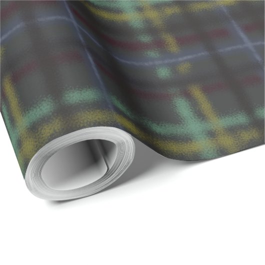 Bio Landfarben dunkel Kariert Geschenkpapier (Rolleneckpunkt)