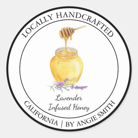 Bio Lavendel-Honey-Label Runder Aufkleber (Vorderseite)