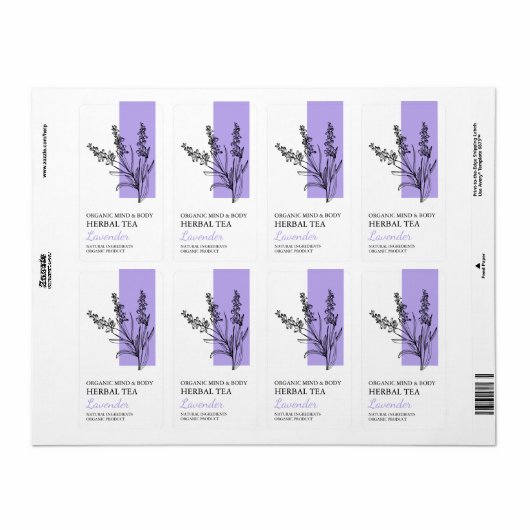 Bio Lavendel-Tee-Label (Vorne)