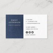 BIO LEAF-PATTERN INDIGO BLUE GEFÄRBTE KRAWATTE BAT VISITENKARTE (Rückseite)