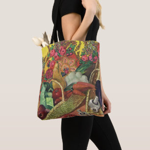Bio-Lebensmittel, Garten Gemüse, blühende Blumen Tasche