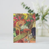 Bio Lebensmittel, Gartengemüse, blühende Blume Postkarte (Stehend Vorderseite)