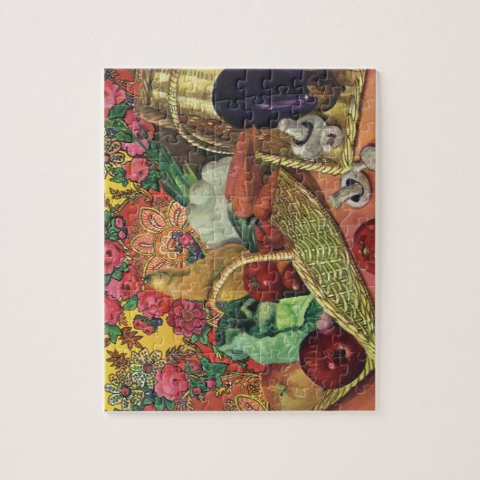 Bio Lebensmittel, Gartengemüse, blühende Blume Puzzle (Vertikal)