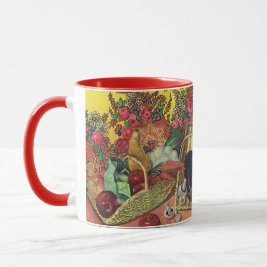 Bio Lebensmittel, Gartengemüse, blühende Blume Tasse (Links)