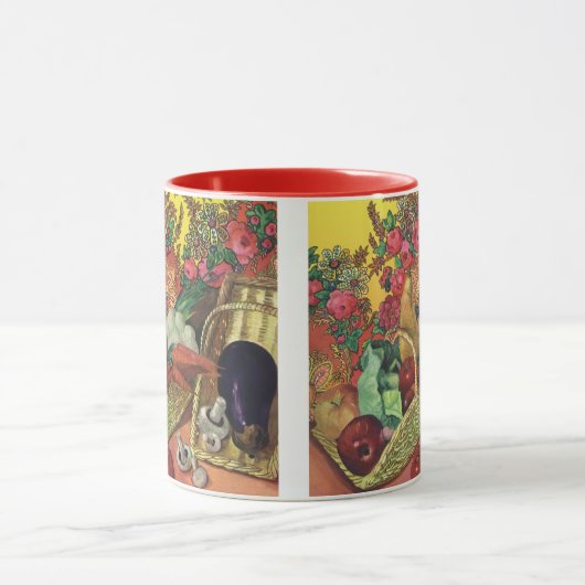 Bio Lebensmittel, Gartengemüse, blühende Blume Tasse (Zentrum)