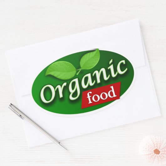 Bio Lebensmittelaufkleber Ovaler Aufkleber (Umschlag)