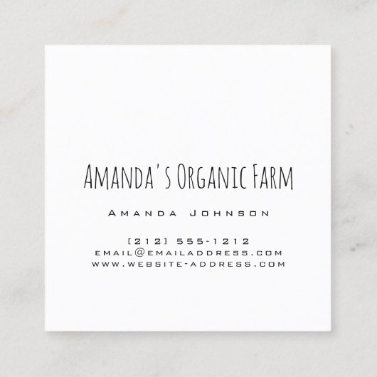 Bio Lebensmittelfabrik Niedlich Quadratische Visitenkarte (Rückseite)