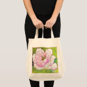 Bio Lebensmittelgeschäft-Tasche. 'PEONYpink Tragetasche (Vorderseite (Produkt))