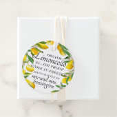 Bio Limoncello Wedding Guest Bottle Geschenkanhänger (Beispiel)