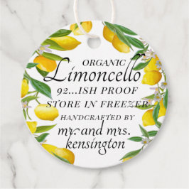 Bio Limoncello Wedding Guest Bottle Geschenkanhänger