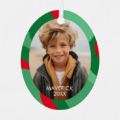 Bio Line Abstrakt Art - 1 Foto Green Red Ornament Aus Metall (Vorderseite)