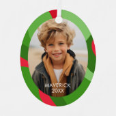 Bio Line Abstrakt Art - 1 Foto Green Red Ornament Aus Metall (Vorderseite)