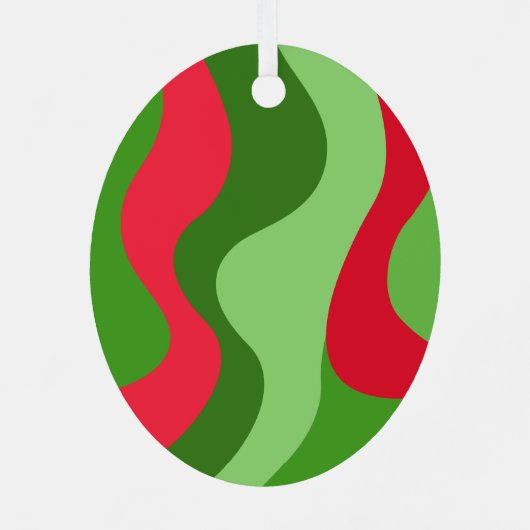 Bio Line Abstrakt Art - 1 Foto Green Red Ornament Aus Metall (Rückseite)