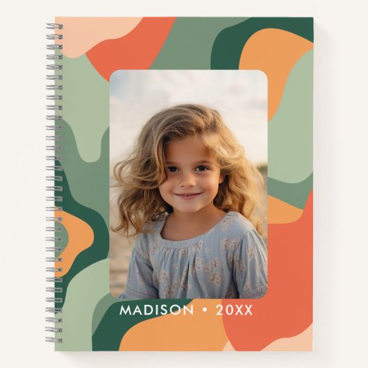 Bio Line Abstrakt Art - 1 Foto Jade Mandarine Notizblock (Vorderseite)