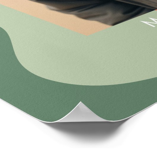 Bio Line Abstrakt Art - 1 Foto Jade Mandarine Poster (Ecke)