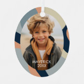 Bio Line Abstrakt Art - 1 Foto Navy Neutral Ornament Aus Metall (Vorderseite)