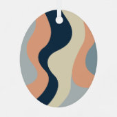 Bio Line Abstrakt Art - 1 Foto Navy Neutral Ornament Aus Metall (Rückseite)