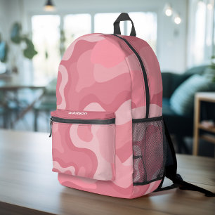 Bio Line Abstrakte Kunst - Rose und Mauve Bedruckter Rucksack