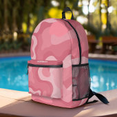 Bio Line Abstrakte Kunst - Rose und Mauve Bedruckter Rucksack