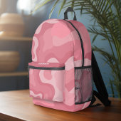 Bio Line Abstrakte Kunst - Rose und Mauve Bedruckter Rucksack
