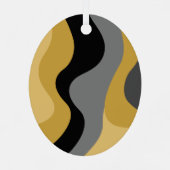 Bio Linie Abstrakt Art - 1 Foto Gold Schwarz Ornament Aus Metall (Rückseite)