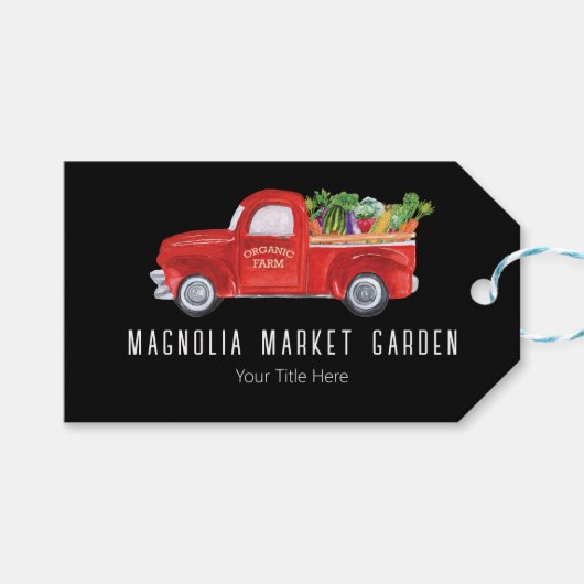 Bio LKW Veggies Hühner-Bauer Markt Geschenkanhänger (Vorderseite (Horizontal))