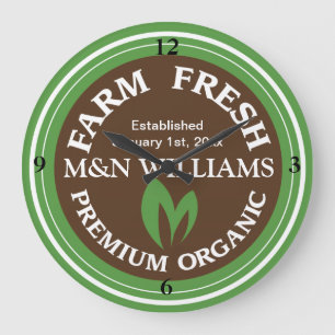 Bio Logo für den landwirtschaftlichen Betrieb anpa Große Wanduhr