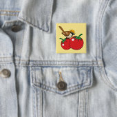 Bio Lover Sparrow Eating Red Tomato Button (Beispiel)