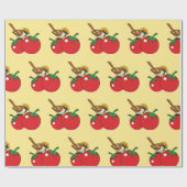 Bio Lover Sparrow Eating Red Tomato Geschenkpapier (Flach)