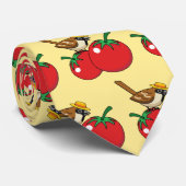 Bio Lover Sparrow Eating Red Tomato Krawatte (Gerollt)