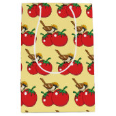 Bio Lover Sparrow Eating Red Tomato Mittlere Geschenktüte (Vorderseite)