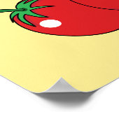 Bio Lover Sparrow Eating Red Tomato Poster (Ecke)