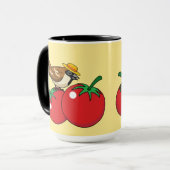 Bio Lover Sparrow Eating Red Tomato Tasse (Vorderseite Links)