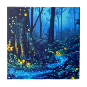 Bio Lumineszenz Forest Fliese