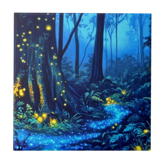 Bio Lumineszenz Forest Fliese (Vorderseite)