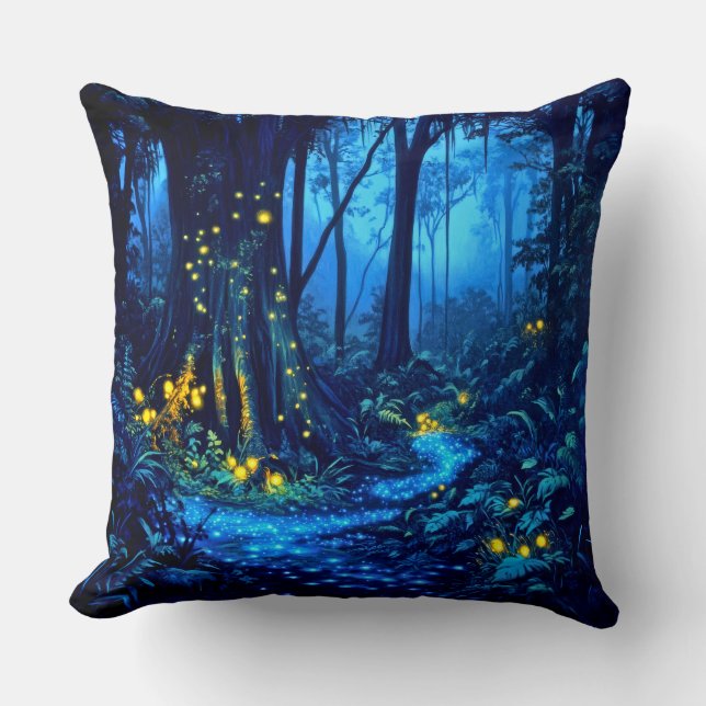 Bio-Lumineszenz-Wälder Kissen (Vorderseite)