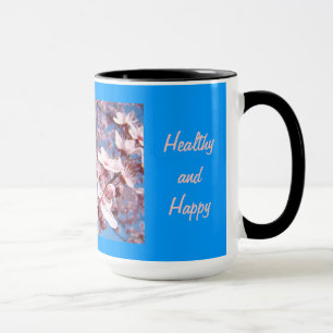 Bio-Mami-Kaffeetassen Blaue Himmel Rosa Blüten Tasse