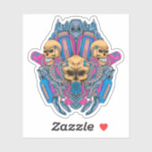 Bio-Mech-Schädelfusion Aufkleber (Blatt)