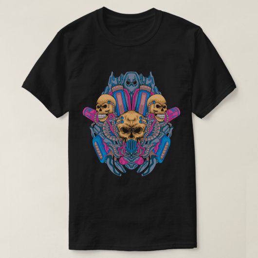 Bio-Mech-Schädelfusion T-Shirt (Design vorne)