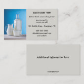 Bio Milch aus bearbeitbarem Milchbetrieb Visitenkarte (Vorne/Hinten)