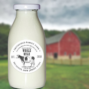 Bio Milchwirtschaftssiegel mit Vintager Holstein-K Runder Aufkleber