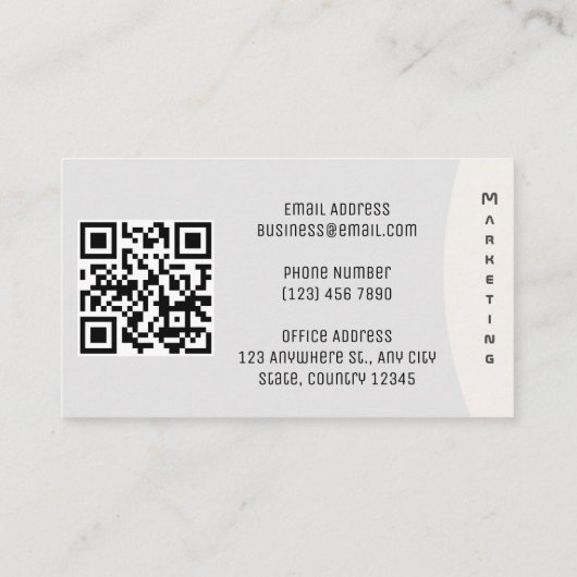 Bio Minimalistisch mit QR-Code Visitenkarte (Rückseite)