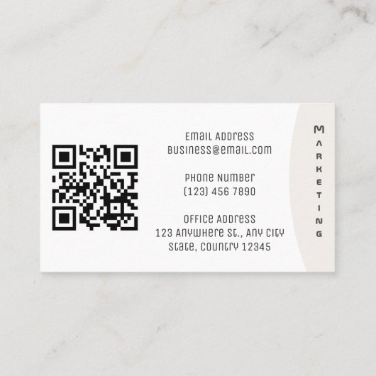 Bio Minimalistisch mit QR-Code Visitenkarte (Rückseite)