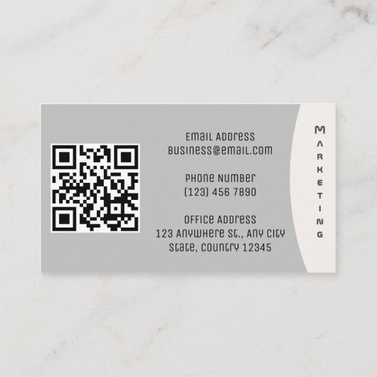 Bio Minimalistisch mit QR-Code Visitenkarte (Rückseite)