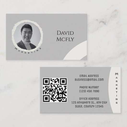 Bio Minimalistisch mit QR-Code Visitenkarte (Vorne/Hinten)